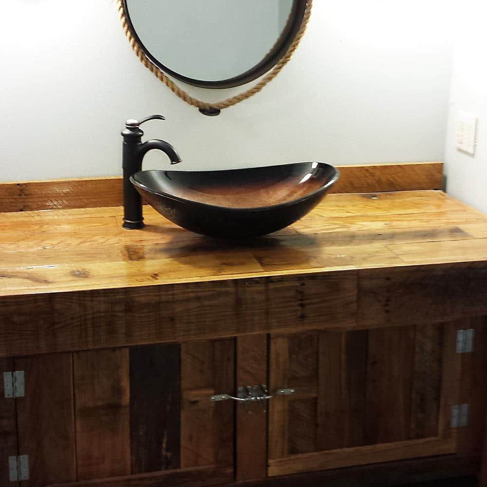 22'' Black and Copper Glass Oval Vessel Sink