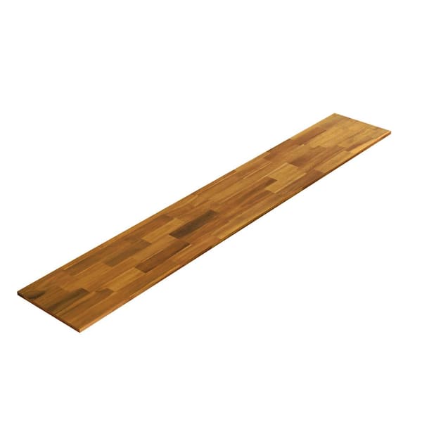 Interbuild 96 in. L x 16 in. D x 0.7 in. T, Solid Acacia Appearance ...