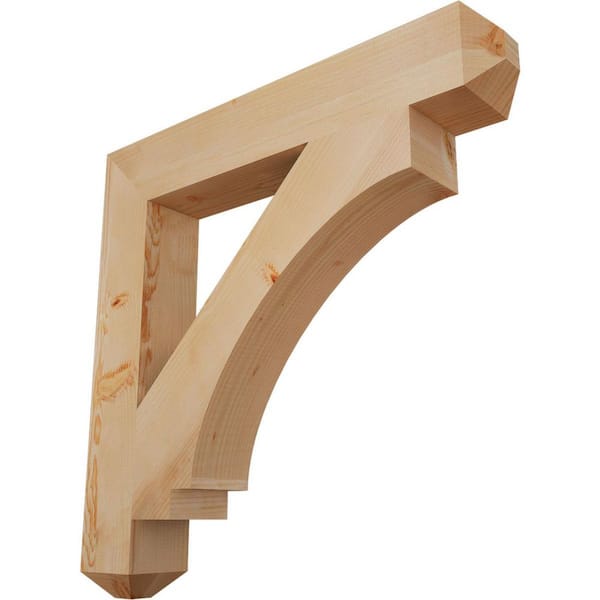 Ekena Millwork 5.5 in. x 38 in. x 38 in. Douglas Fir Imperial Craftsman Smooth Bracket