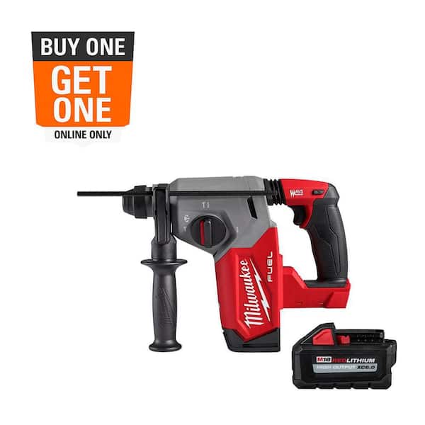 M18 Fuel 18-Volt Lithium-Ion Brushless Cordless 1 in. SDS-Plus Rotary Hammer with 6.0 Ah Battery