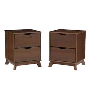 Pheba Walnut 2-Drawer Nightstand (Set of 2)