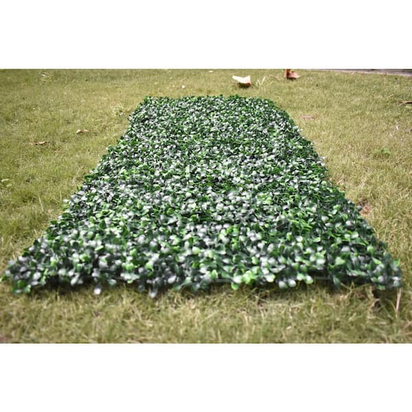 12 pcs Artificial Boxwood Hedge Panels UV-Protected Green Wall 20 in. H x 20 in. W Grass Wall Panels Greenery Backdrop