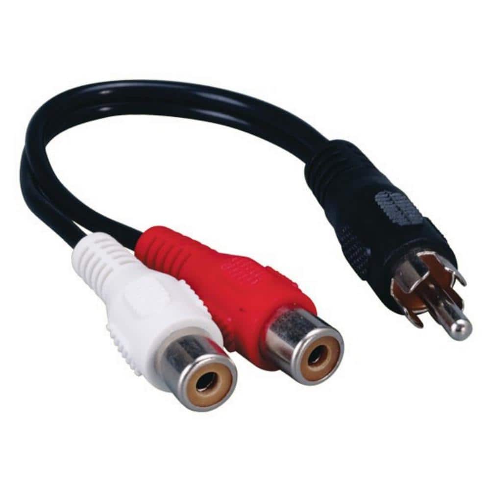 SANOXY 25 ft. 3.5 mm Stereo Male to 2 RCA Male Digital Audio Cable  CBL-LDR-SR103-1125 - The Home Depot