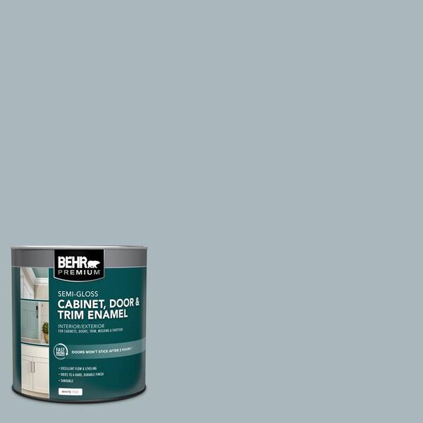 BEHR PREMIUM 1 qt. #N470-3 Half Sea Fog Semi-Gloss Enamel Interior/Exterior Cabinet, Door & Trim Paint