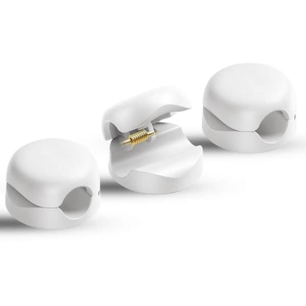 Yichuhaoxi Spring Cable Management Clips Compact Desk Cable Holder 6 Pack White Adhesive Wire Organizer 8mm Slot Office Accessory