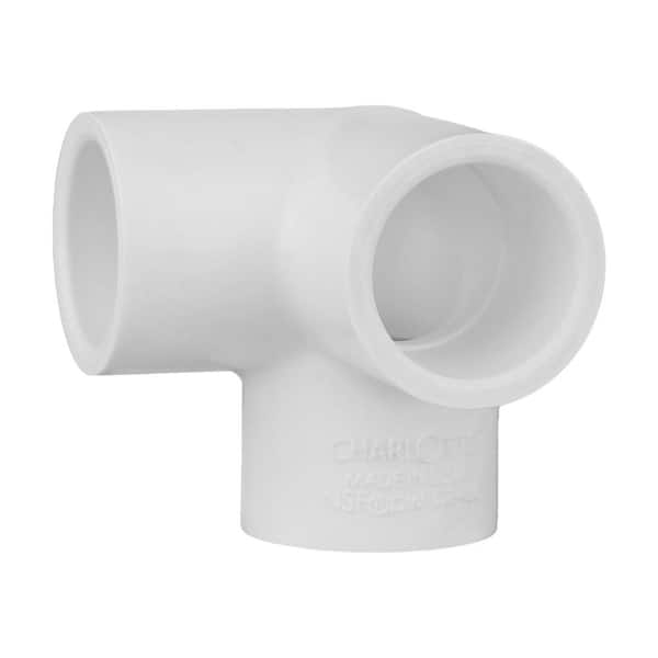 Charlotte Pipe 1/2 in. PVC Side Outlet 90-Degree S x S x S Elbow Fitting