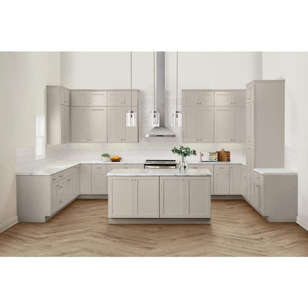 Avondale 32 in. W x 32 in. D x 34.5 in. H Ready to Assemble Plywood Shaker Lazy Susan Corner Cabinet in Dove Gray