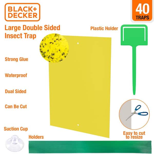 BLACK+DECKER Fruit Fly Trap- Fly Trap- Gnat Trap- Gnat Killer Indoor- Fly  Strips- Sticky Fly Paper Strips for Flies, Gnats, Moths, Mosquitoes & Other