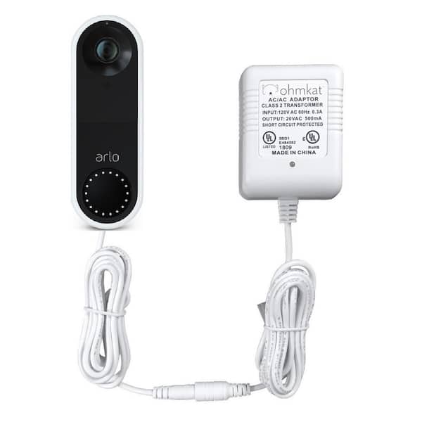 regering tyran middelalderlig OhmKat Video Doorbell Power Supply - Compatible with Arlo Wired Video  Doorbell (White) db-arl-002 - The Home Depot