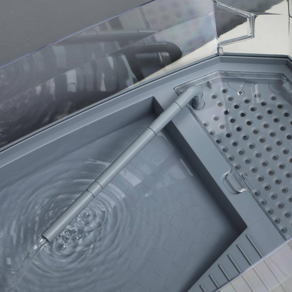 Clear and White Turtle Tank Kit with Filtration and Basking Platform