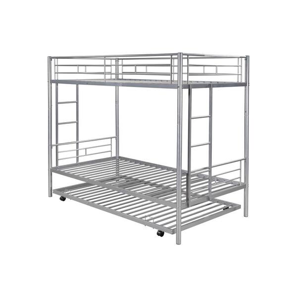 Eer Silver Twin Over Bunk Bed, Titan Black Metal Twin Over Full Bunk Bed Assembly Instructions