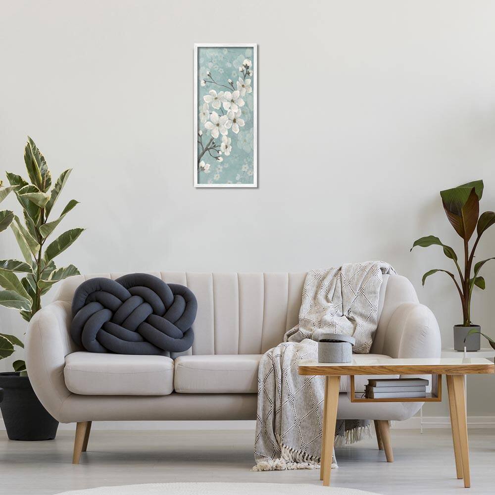 Cherry Blossoms on Green by Janet Tava White Framed Nature Giclee Art Print 24 in. x 10 in. price history on PriceWatchPro