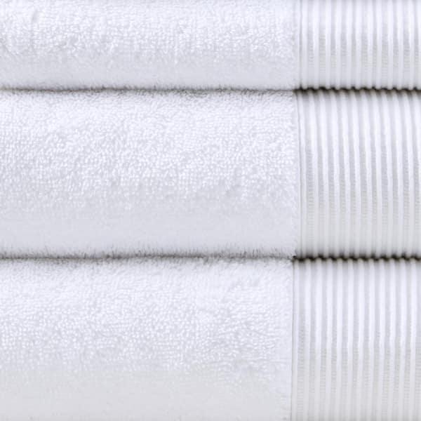Nuage White Cotton Tencel Blend Antimicrobial 6 Piece Towel Set