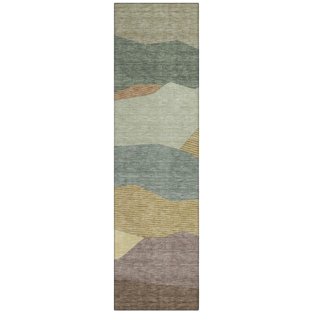 Chantille Machine Washable Indoor/Outdoor Abstract ACN2608 Basil 2 ft. x 7 ft. Runner Rug price history on PriceWatchPro