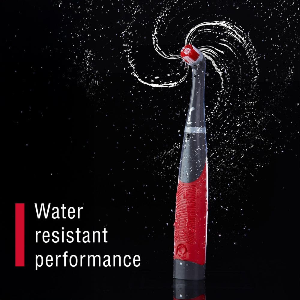 Gray and Red Cordless Electric Power Scrubber with Grip Handle