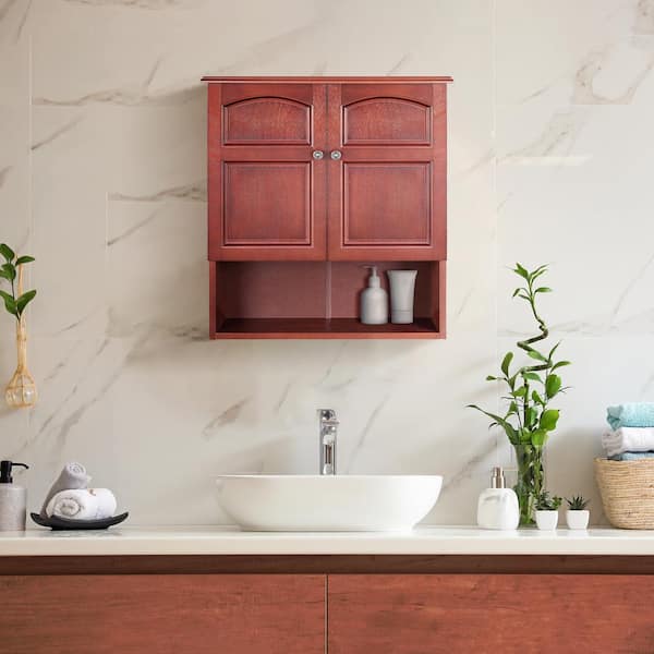 Teamson Home Connor 22.25-in x 25-in x 8-in White Bathroom Wall Cabinet