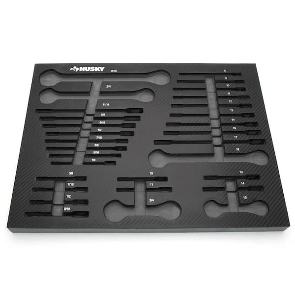 Husky SAE/Metric Ratcheting Wrench Set in EVA Foam (30-Piece