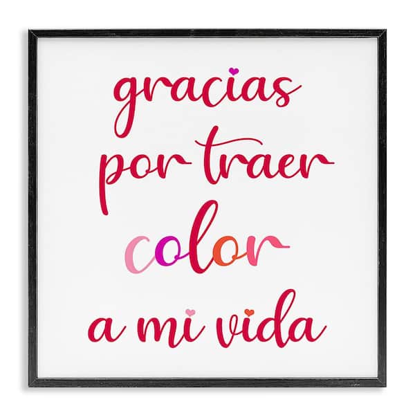 Stupell Industries Thanks for Bringing Color by SD Graphics Studio Black Framed Typography Giclee Art Print 12 in. x 12 in.