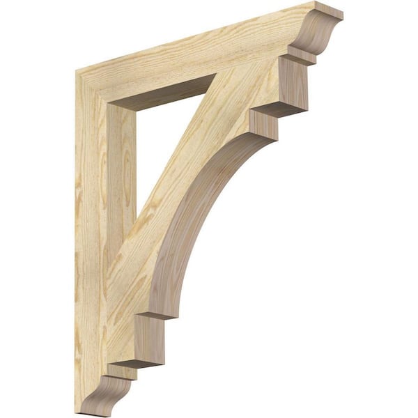 Ekena Millwork 4 in. x 32 in. x 28 in. Douglas Fir Merced Traditional Rough Sawn Bracket