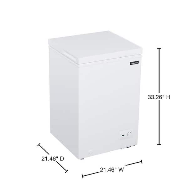 WANAI Chest Freezer 3.5 CU.FT Freestanding White Deep Freezer Chest with  Adjustable Thermostats and Storage Basket Mini Freezer Suitable for Kitchen