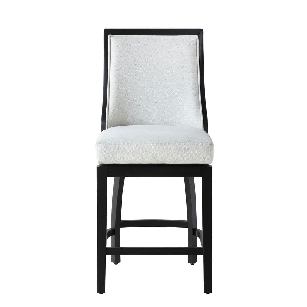 Katherine 25.5 in. Black High Back Wood 40.74 in. Swivel Counter Stool with Fabric Seat price history on PriceWatchPro