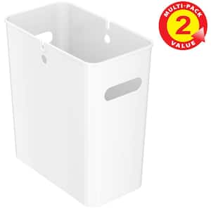 4.2 Gal. Wastebasket 2-Pack, 16 L Plastic Trash Can Garbage Bin Storage Container for Home Office Bathroom Kitchen White