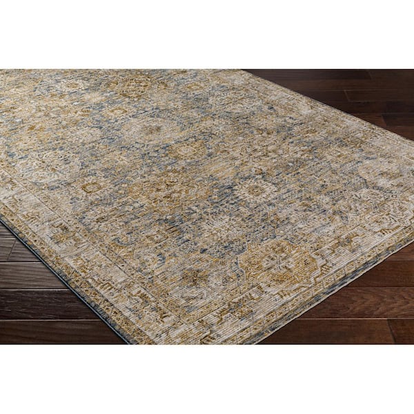 Naila Mustard Traditional Border 2 ft. x 3 ft. Area Rug