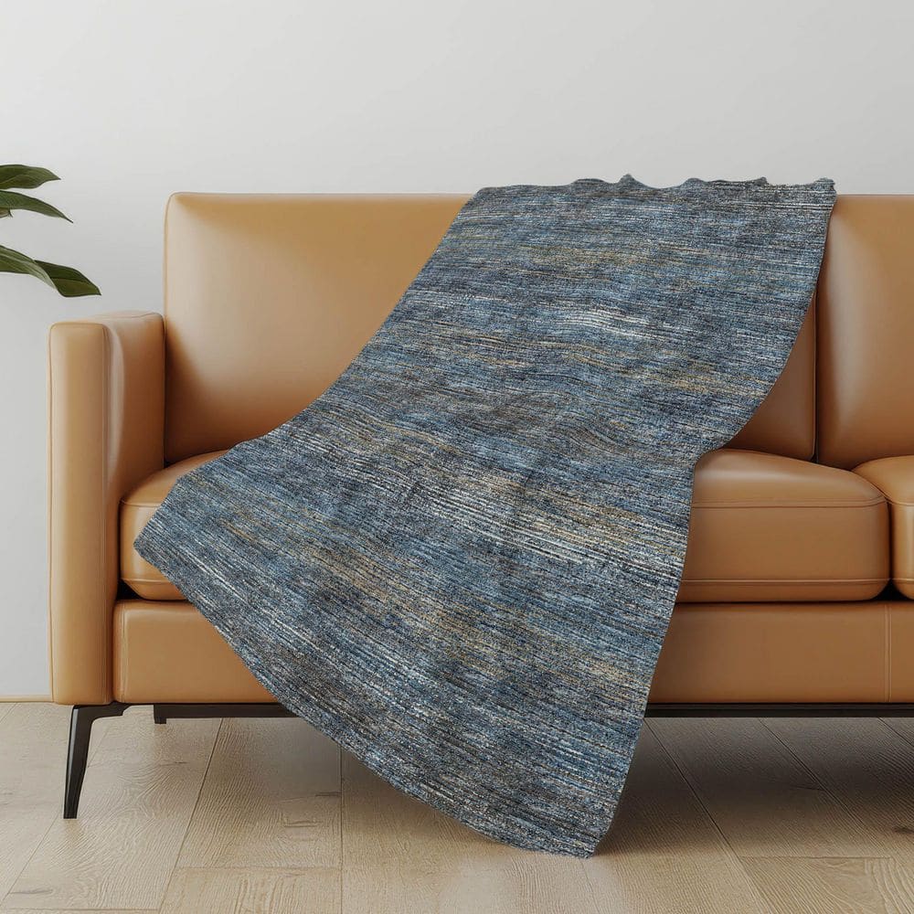 Addison Rugs Premium Machine Washable ASB32 Blue 50 in. x 70 in. Sherpa ...