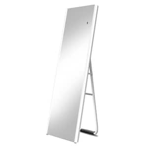 19.68 in. W x 59.05 in. H Rectangular Silver White Framed Wall Mount or Floor Standing Dimmable Bathroom Vanity Mirror