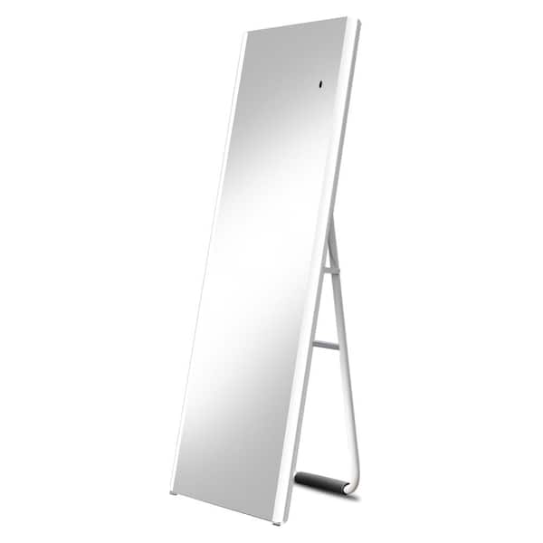 cadeninc 19.68 in. W x 59.05 in. H Rectangular Silver White Framed Wall Mount or Floor Standing Dimmable Bathroom Vanity Mirror