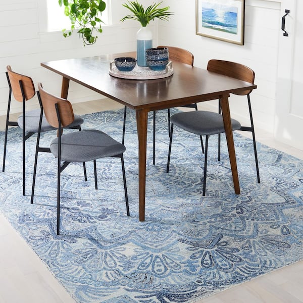 Marquee 10 ft. x 14 ft. Blue/Ivory Oriental Area Rug