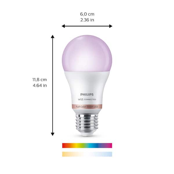 verkenner Standaard Politie Philips Color and Tunable White LED 60W Equivalent Dimmable Wiz Connected  Smart Wi-Fi Light Bulb with Motion Sensor 562702 - The Home Depot