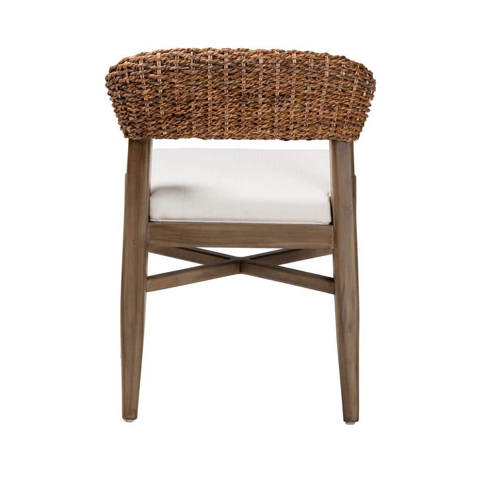 Chloe Bohemian Mahogany and Natural Rattan Dining Chair