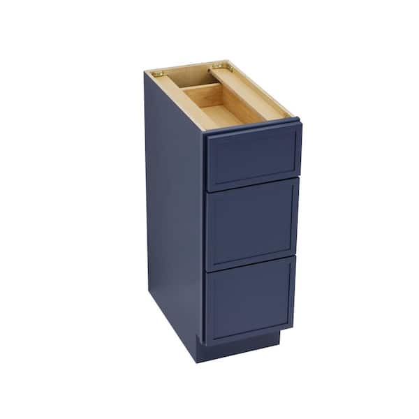 Vanity Art 12 in. W. x 21 in. D x 32.5 in. H 3-Drawers Bath Vanity Cabinet Only in Blue Vanity Art 12 in. W. x 21 in. D x 32.5 in. H 3-Drawers Bath Vanity Cabinet Only in Blue
