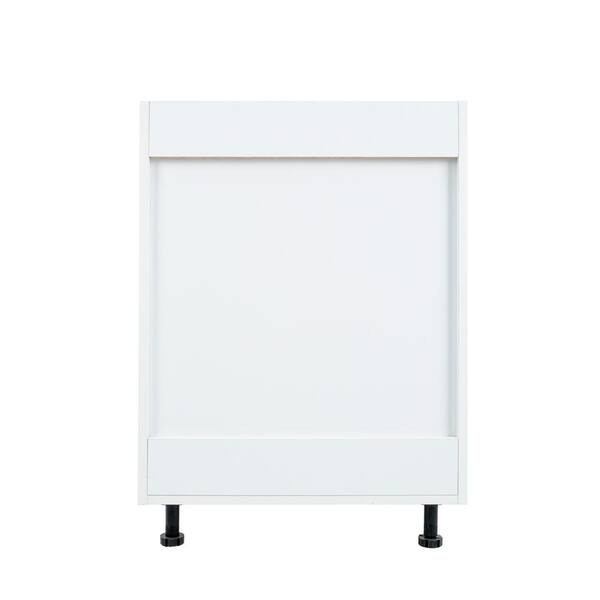 Cambridge Radiance 18 in. W x 24 in. D x 34.5 in. H Ready to Assemble Slab Base Kitchen Cabinet in White Gloss