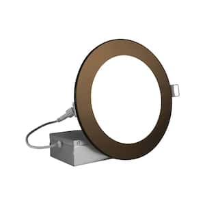 REL 6 in. Round 2700K Remodel IC-Rated Recessed Integrated LED Edge Lit Downlight Kit, Oil-Rubbed Bronze