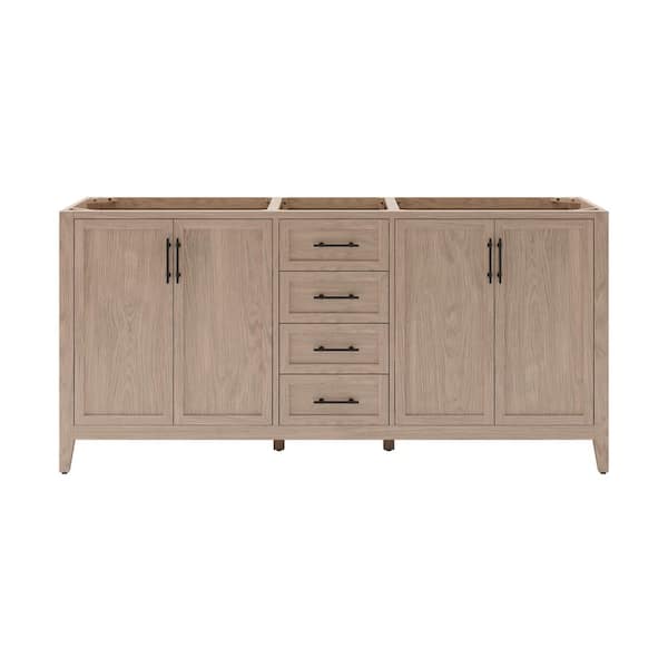 Silas 72 in. Bath Vanity Cabinet without Top in Vanilla Oak Assembled
