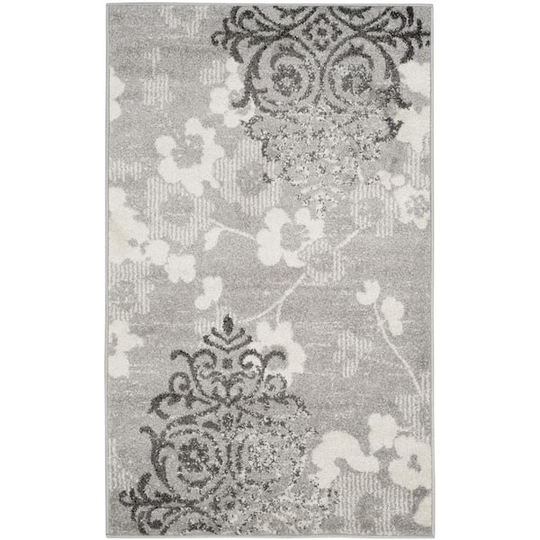 SAFAVIEH Adirondack Silver/Ivory 3 Ft. X 5 Ft. Floral Area Rug ADR114B ...