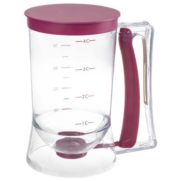4-Cup Pancake Batter Dispenser Measuring Cup, Purple