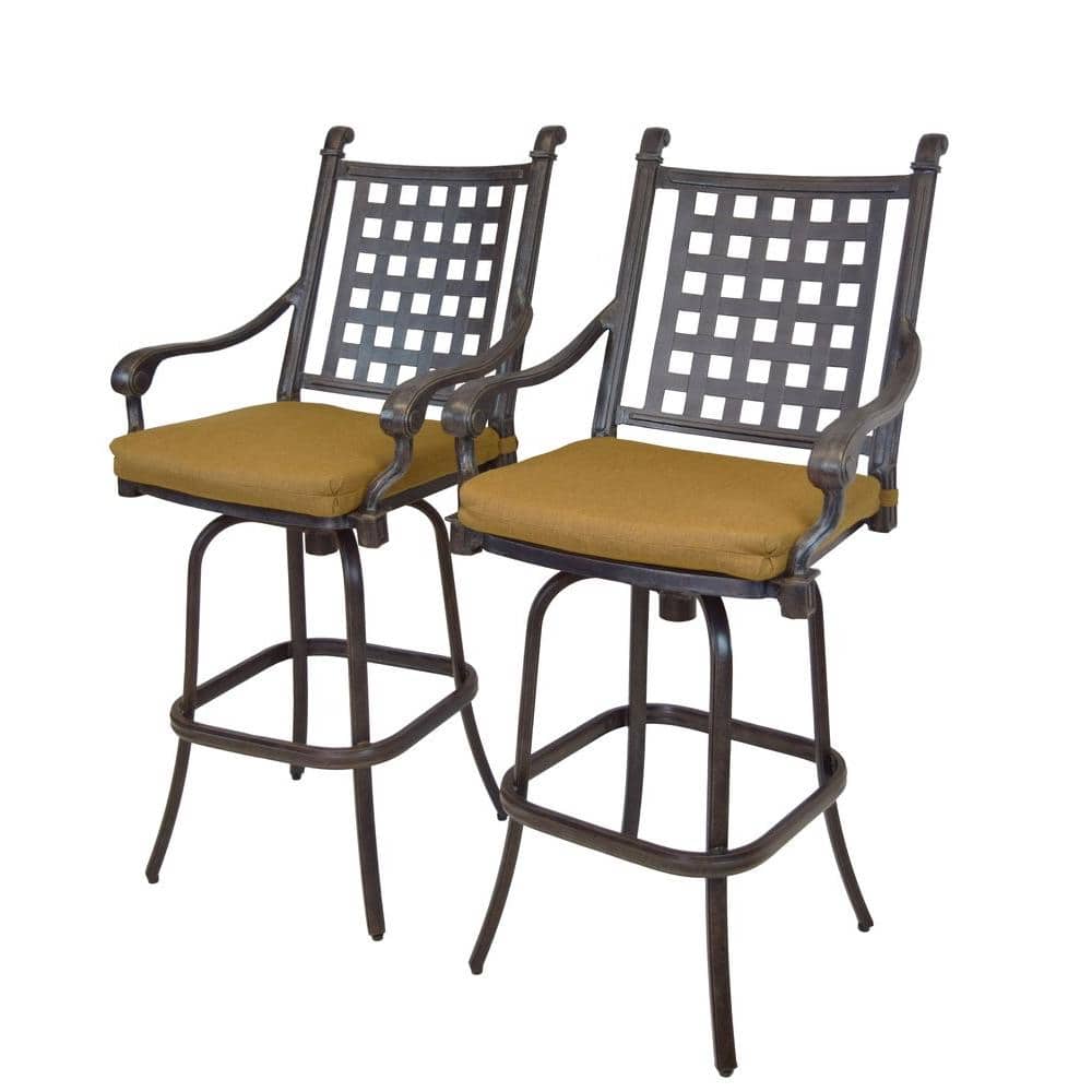 Patio Bar Stool With Sunbrella Cushions, Home Depot Outdoor Swivel Bar Chairs