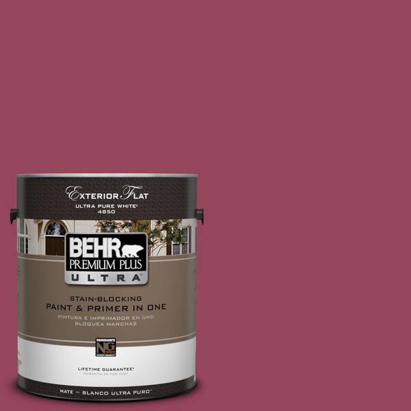 BEHR Premium Plus Ultra 1-Gal. #UL100-16 Haitian Flower Flat Exterior Paint-DISCONTINUED