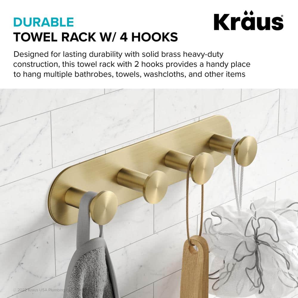 Elie Gold Solid Brass Wall Mounted Robe Rack