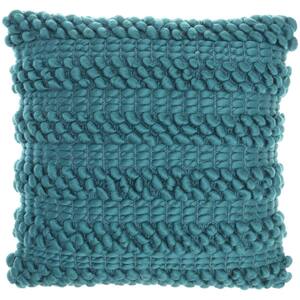 Life Styles Teal 17 in. x 17 in. Stripe Throw Pillow