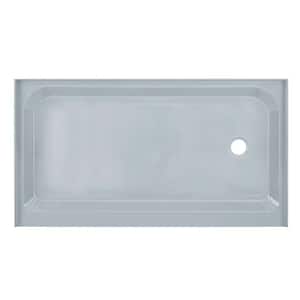 Voltaire 60 in. L x 36 in. W Alcove Shower Pan Base with Right-Hand Drain in Grey