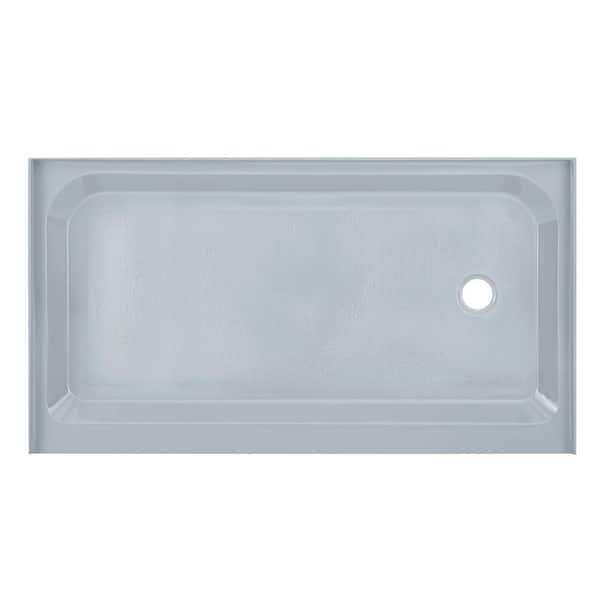 Swiss Madison Voltaire 60 in. L x 36 in. W Alcove Shower Pan Base with Right-Hand Drain in Grey