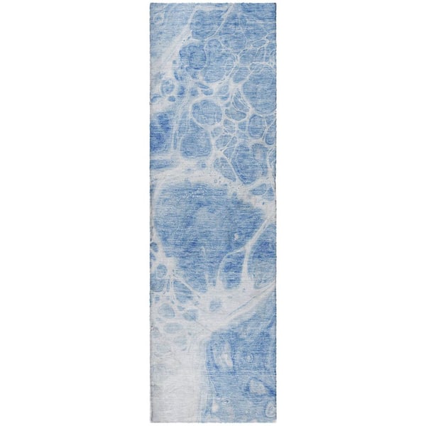 Dream Shag Premium Machine Washable Abstract ADS682 Aqua 5 ft. x 7 ft. 6 in. Area Rug