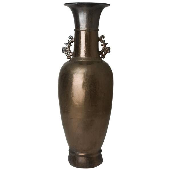 Emissary Tall Two Handle Vase with a Metallic Glaze