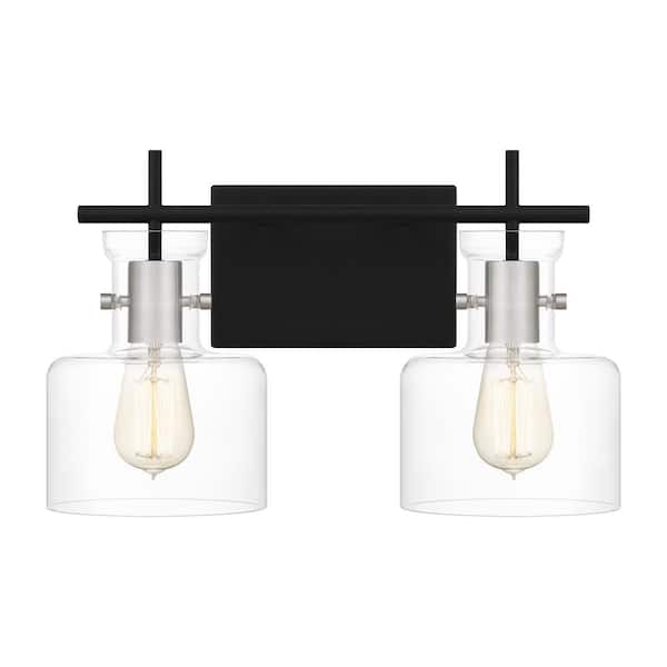 Quoizel Pensbury 16 in. 2-Light Matte Black Vanity Light