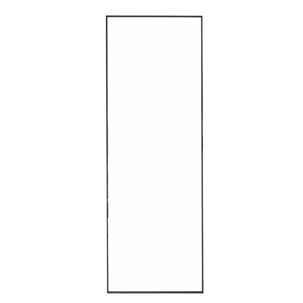 Black 24 in. W x 65 in. H Rectangle Metal Full Length Mirror with Stand for