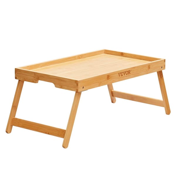 VEVOR Bed Tray Table 24 in. W x 9 in. H x 11 in. D Bamboo Breakfast Tray Portable Food Snack Platter